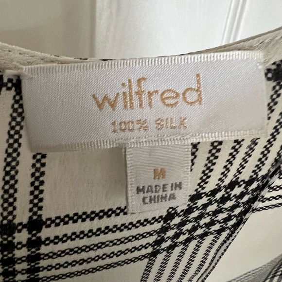 Aritzia Wilfred 100% Silk Plaid Open Back Blouse Size M - Picture 2 of 4